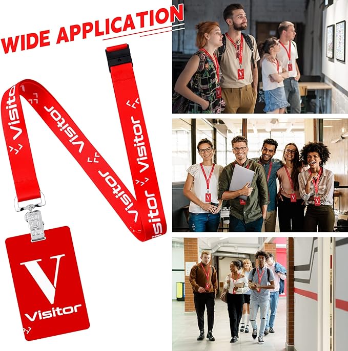 PerKoop 25 Pack Visitor Badge Lanyards Volunteer Badge Holder - Image 2