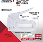 Arrow HT50 Heavy Duty Hammer Tacker + Arrow T50 Heavy Duty Staple Gun