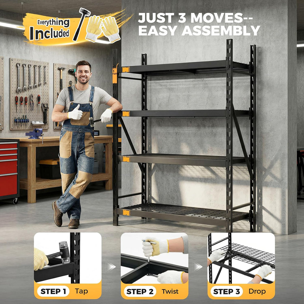 cammoo 6000lbs heavy duty storage shelves, 61''w x on a desk or shelf