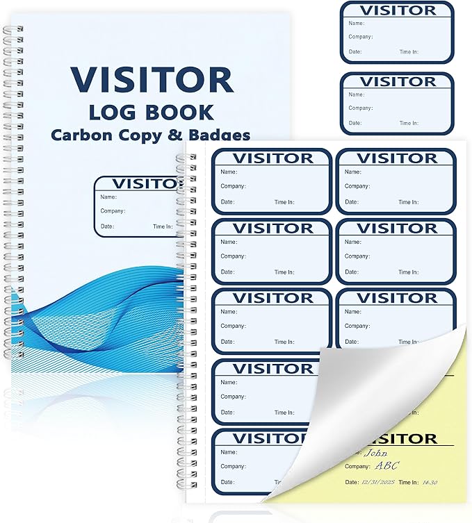1 Pack of 150 Visitor Badges Registry Log by Unknown
