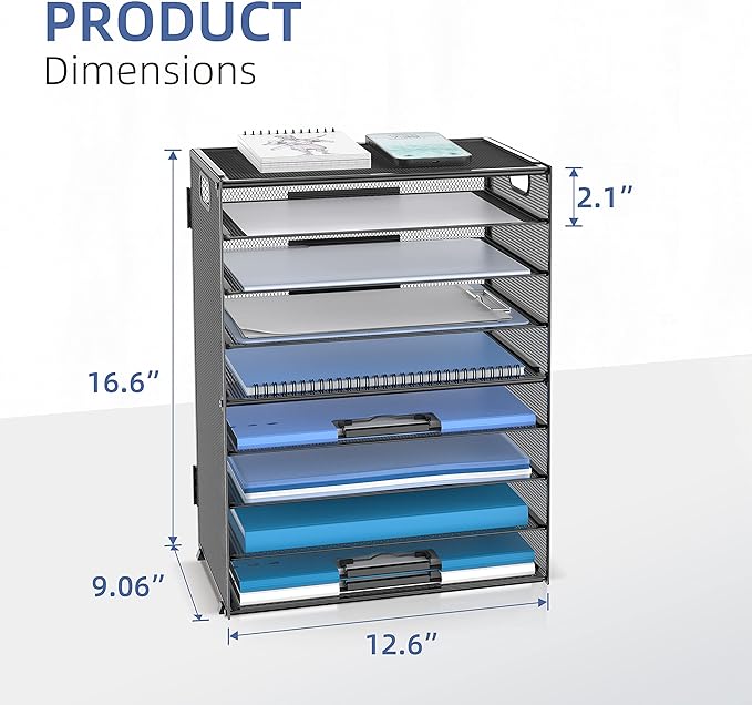 DALTACK 9-Tier Paper Letter Tray Desk Organizer - Image 3