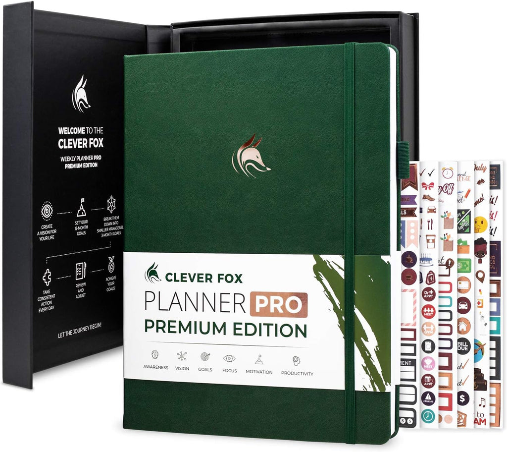 Clever Fox Planner Pro Premium Edition– Luxurious Weekly & Monthly Planner +