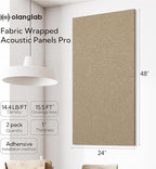 Olanglab Acoustic Panels 2 Pack, Fabric Wrapped Sound Proof Foam Panels - Image 2