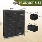 WLIVE Tall Dresser for Bedroom, Fabric Dressers Storage Tower, Dresser & Chest - Image 3