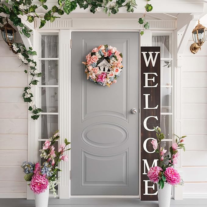 Tall Outdoor Welcome Sign for Front Door, 6ft Brown Welcome Sign, Rustic Tall - Image 5