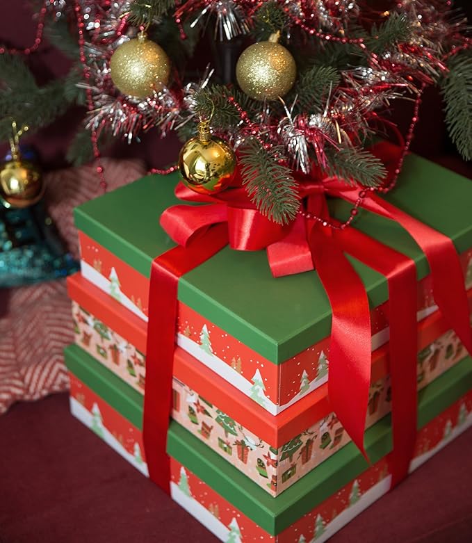 Soul & Lane Christmas Decorative Cardboard Storage Boxes, Seasonal Storage - Image 4