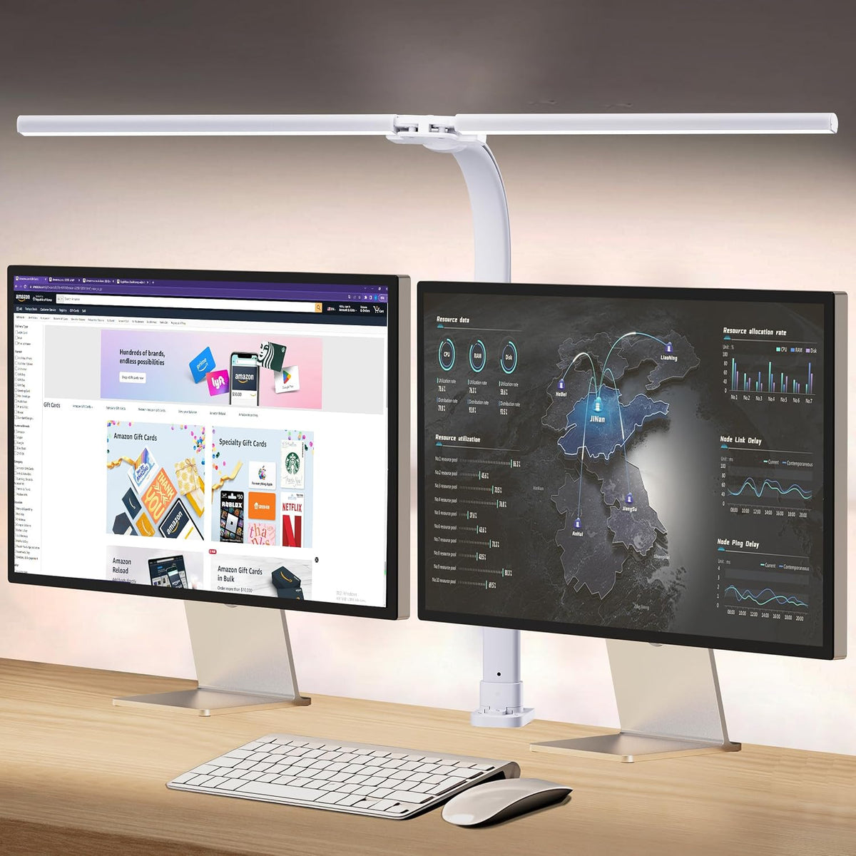 AKRRYR Led Desk Lamp for Home Office, 24W Bright Eye-Caring Desk Light
