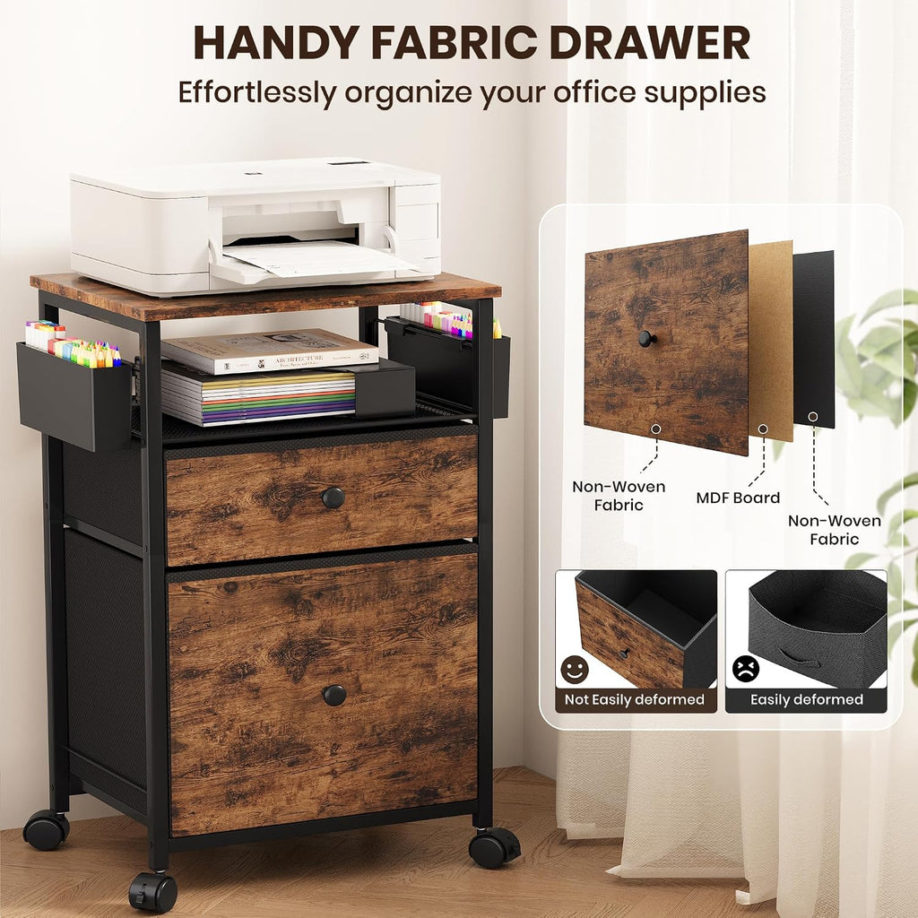 opnice file cabinet, rolling cart with 2 storage on a desk or shelf