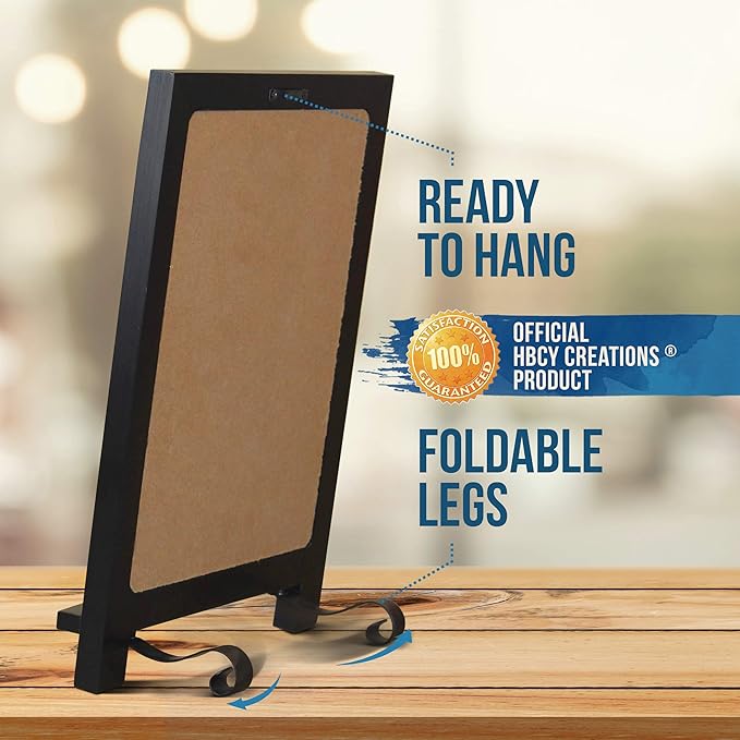 HBCY Creations Black Wooden Tabletop Chalkboard - Image 3