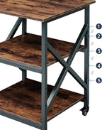 Fannova 23.6 x 23.6 Inches Large Printer Stand, 3 Tier Square Printer Table - Image 6