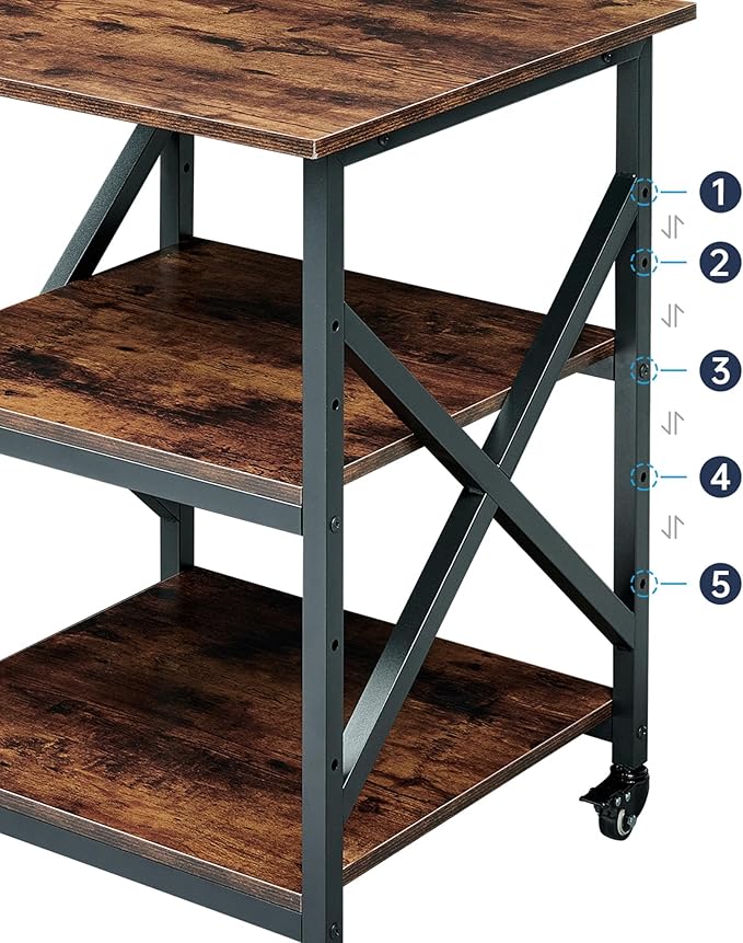 Fannova 23.6 x 23.6 Inches Large Printer Stand, 3 Tier Square Printer Table - Image 6