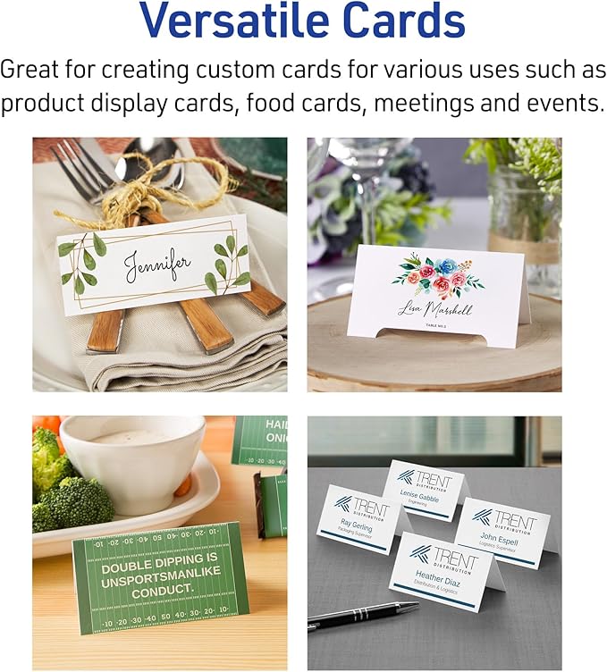 Avery Printable Tent Cards, 3.5" x 11", Ivory - Image 5