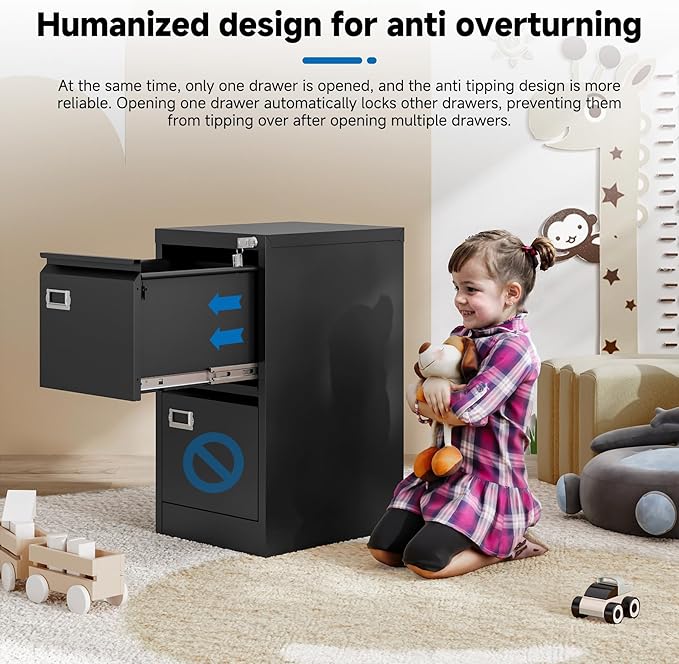 BYNSOE 2 Drawer File Cabinet - Image 9