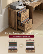 vasagle file cabinet, 2-drawer filing cabinet for home showing dimensions