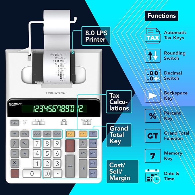CATIGA 12 Digit Thermal Printing Calculator - Image 5