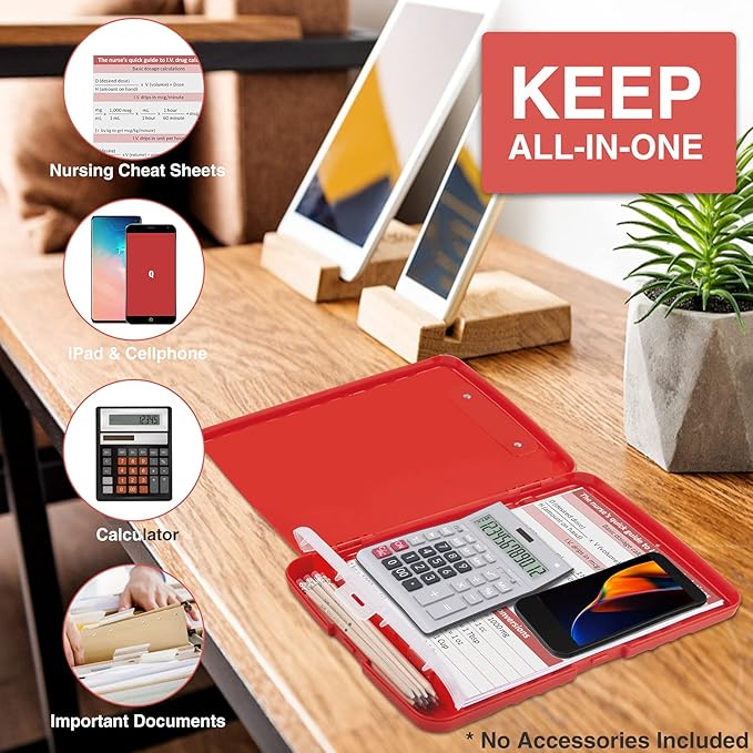 Sooez Clipboard with Storage, High Capacity Nursing Clip Board 8.5 x 11 with - Image 5