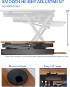 Rocelco 46" Large Height Adjustable Standing Desk Converter - Image 3