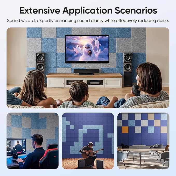 UNECHO 12 Pack 12" X 12" X 0.4" Acoustic Panels - Image 6