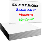 Iconikal Magnetic Note Cards Dry Erase Sheets 3.5x5.5 40-Pack