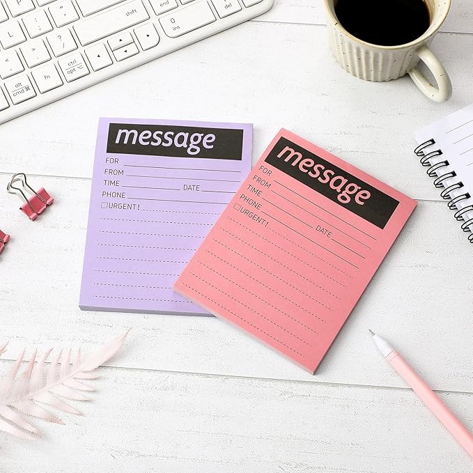 Geyee 9 Pieces Telephone Message Sticky Notes Pads 4 x 5 Inch Assorted Neon - Image 4