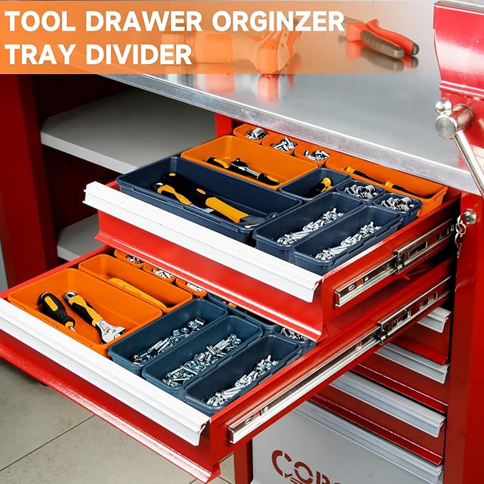 FLYVOLE Tool Box Organizer Tray, Toolbox Desk Drawer Organizer, Tool Box Tray - Image 3