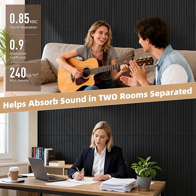 TO-TH Wood-Look Acoustic Wall Panels, 10 Pack 47.2” x 23.6” Sound Panels - Image 4