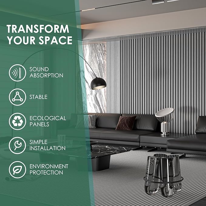VallisCo 4-Piece Wood Slat Acoustic Panels - Image 4