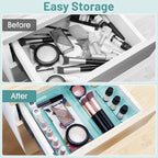 WOWBOX 25 PCS Plastic Drawer Organizer Set, 4 Sizes Desk Drawer Divider - Image 4