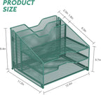 Samstar Green Desk File Organizer, Mesh Letter File Folder Holder - Image 3