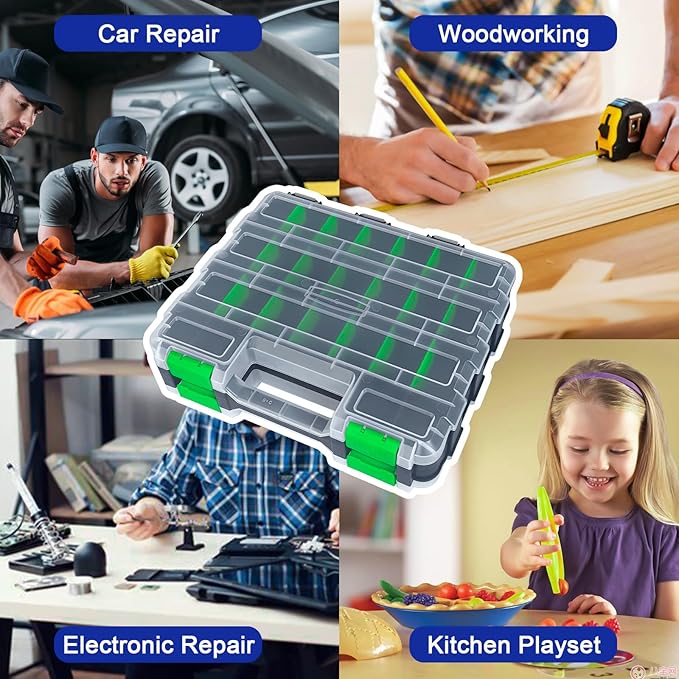 Tools Organizer Box Small Parts Storage Box 50-Compartment Double Side Hardware - Image 7