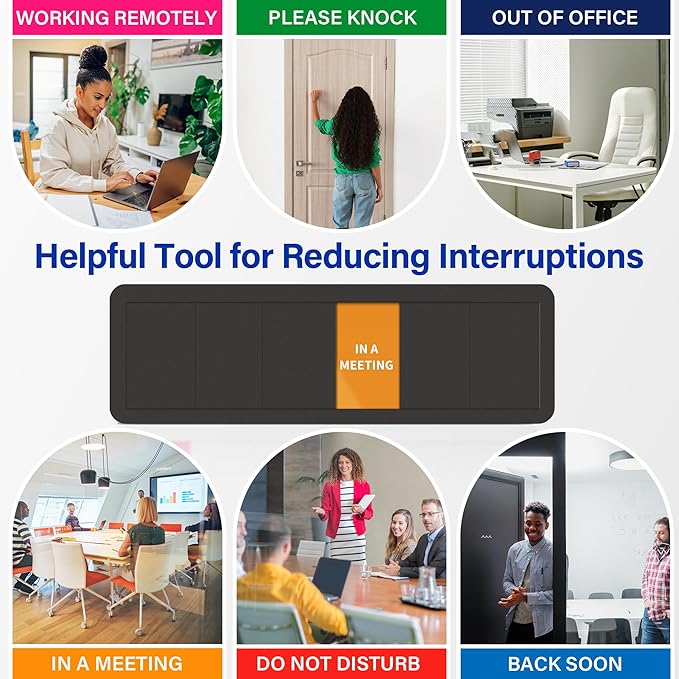 Office Door Signs with 6 Printed Status Options – Do Not Disturb, Out of Office - Image 8