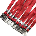 Beebel Red Lanyards 100 Pack Nylon Flat Badge Lanyard Bulldog Clip - Image 6