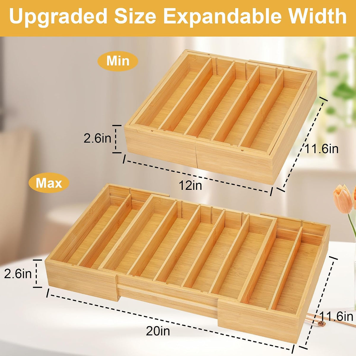 MinBoo Bamboo K Cup Holder for Drawer or Countertop Coffee Pod Holder Expanda...