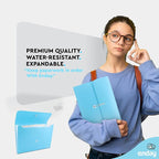 Accordion File Organizer Blue, 7 Pocket Expanding File and Cover Folder - Image 2
