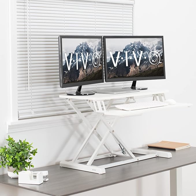 VIVO 32 inch Desk Converter, K Series, Height Adjustable Sit to Stand Riser - Image 9
