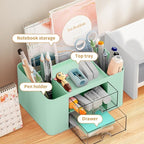 Marbrasse Pen Organizer with 2 Drawer, Desk Organizers and Accessories with 5 - Image 3