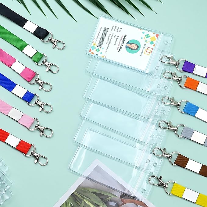 12 Pack Cruise Lanyard with ID Card Holder Colorful Lanyard with Waterproof ID - Image 6