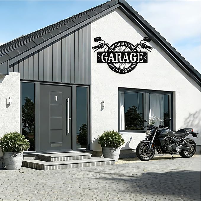 Custom Motorcycle Wheel Metal Signs Personalized Biker Name Sign Custom Garage - Image 5