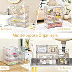 Stebopum 3 Pack Stackable Storage Drawers Clear Acrylic Organizer Makeup - Image 7