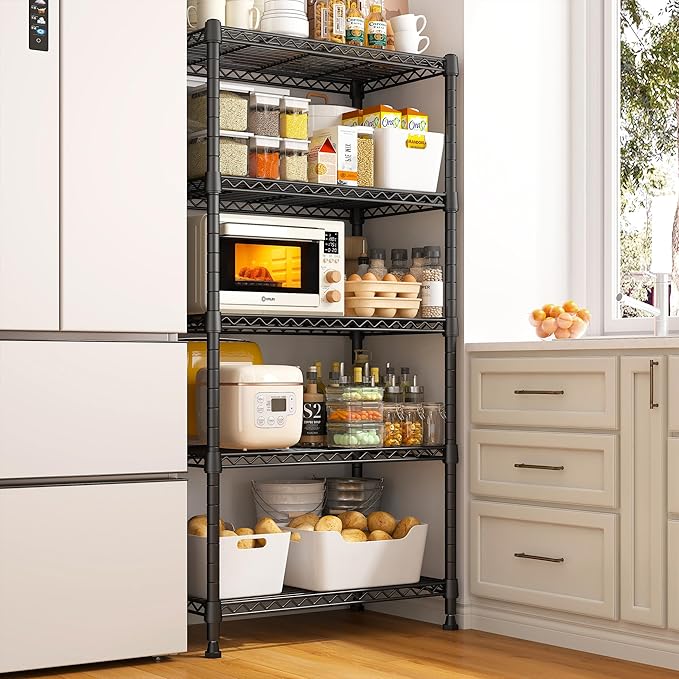 REIBII 1000LBS Wire Shelving Unit, 5 Tier Adjustable Metal Storage Shelves - Image 2