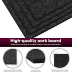 Bouiexye Felt Cork Board Tiles 6 Pack Black Bulletin Boards 12"x12" - Image 3