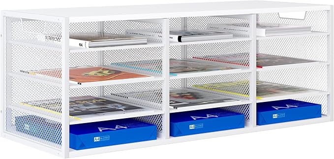 PAG-Mass Mail Sorter Adjustable Countertop Mail Holder, Heavy Duty Literature by PAG-Mass