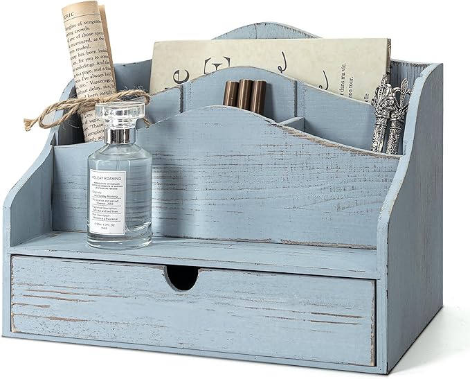 Rebee Vision Pine Wood Mail Organizer by REBEEVISION
