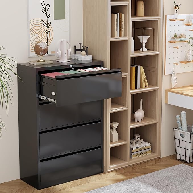 INTERGREAT 4 Drawer File Cabinet, Lateral File Cabinet - Image 7