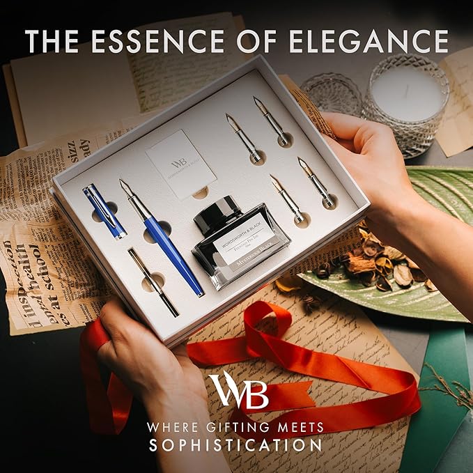 Wordsworth & Black Fountain Pen Gift Set, Includes Bottle, 6 Cartridges - Image 2