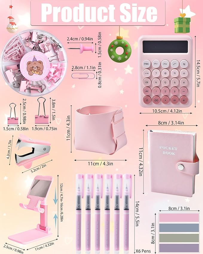 LXEVIHK 21Pcs Pink Desk Organizers and Accessories - Image 7