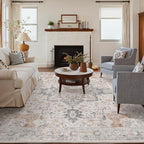 GENIMO 6x9 Area Rugs for Living Room, Machine Washable Low Pile Rugs, Chenille by GENIMO
