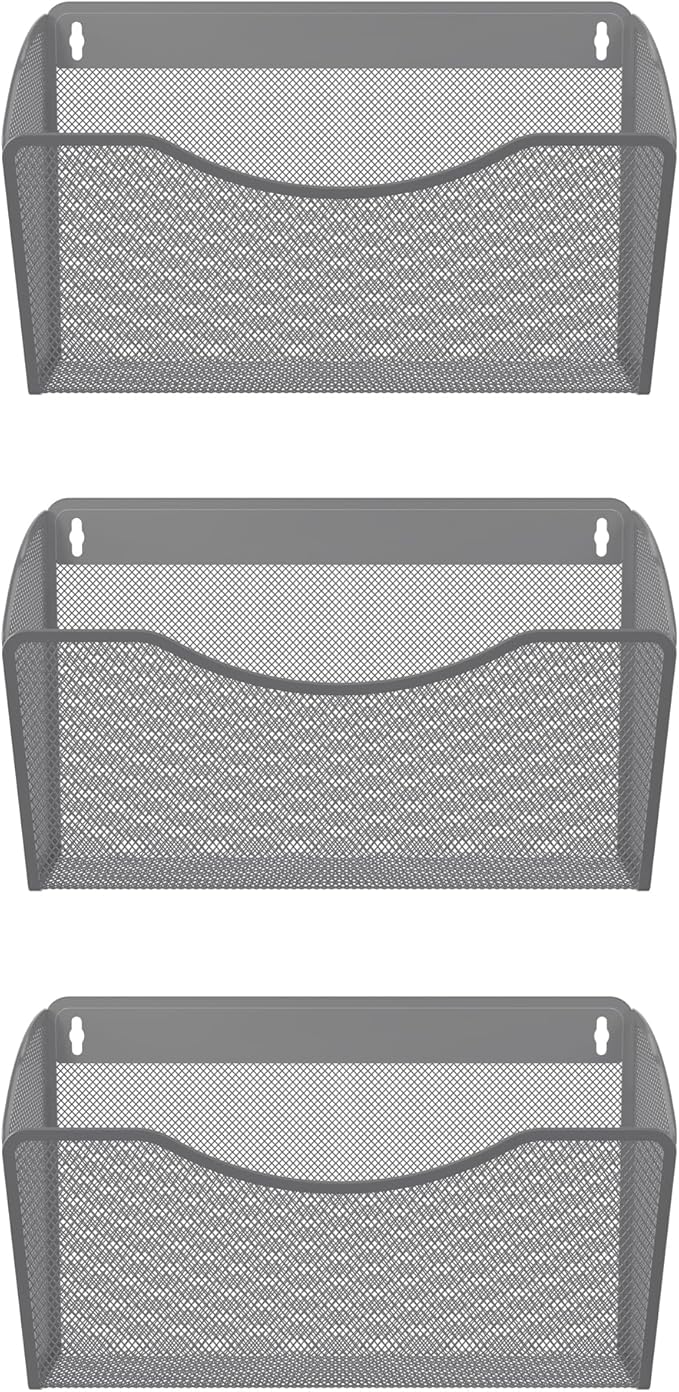 EasyPAG 3 Single Pocket Wall File Organizer, Mesh Hanging File Folder Organizer - Image 2