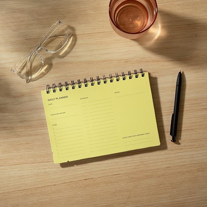 Undated Daily Planner Notebook – Spiral Bound A5, 60 Pages, School & Personal - Image 4
