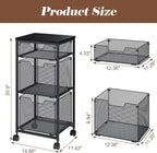 sbanmao 3 drawer mobile file cabinet for home, close-up detail